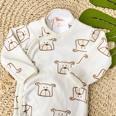 Body Kimono M/L Off White Doguinhos Ferrugem